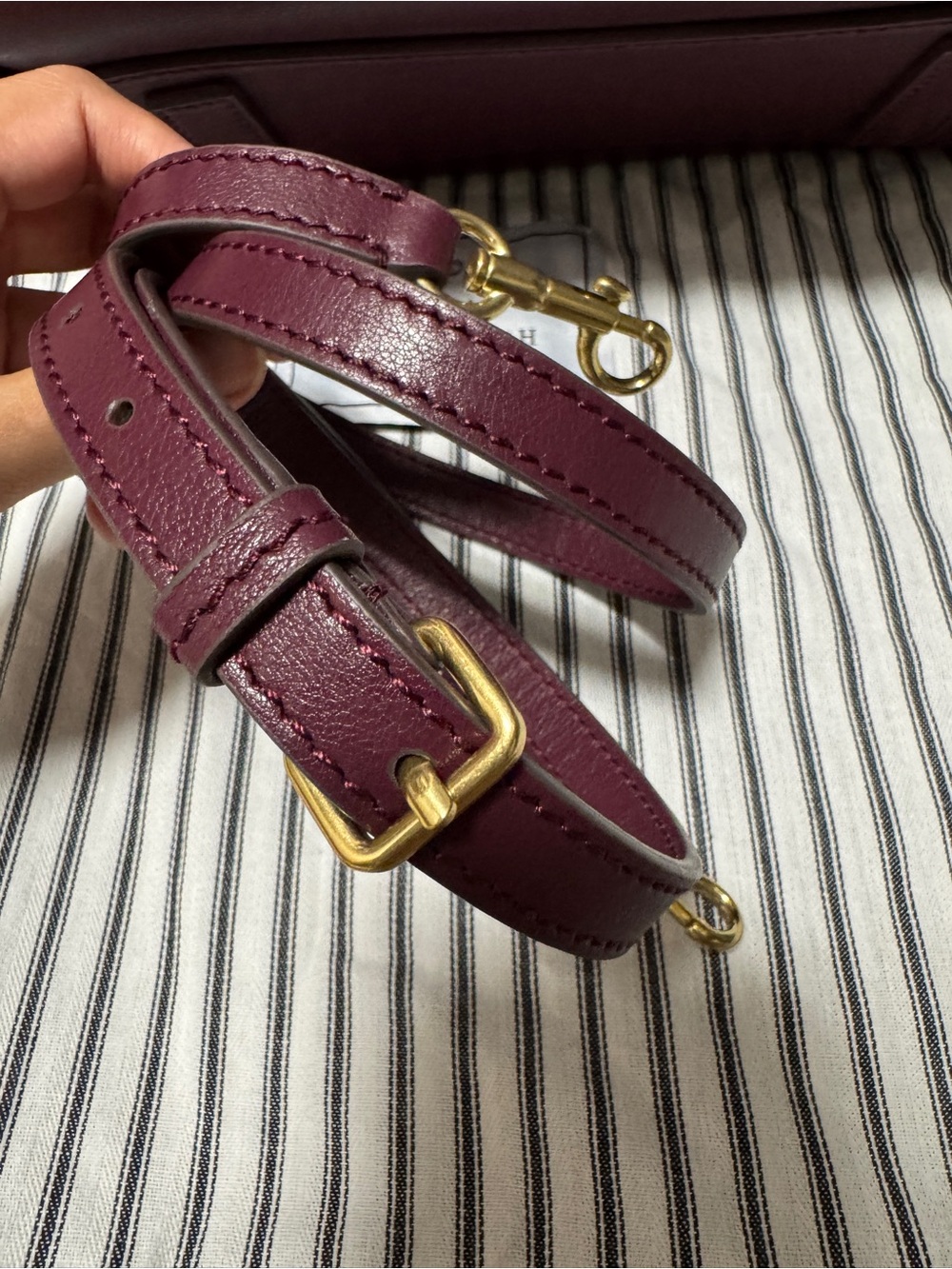 Anya Hindmarch Plum Leather Structured Top-Handle Satchel - Picture 4 of 16